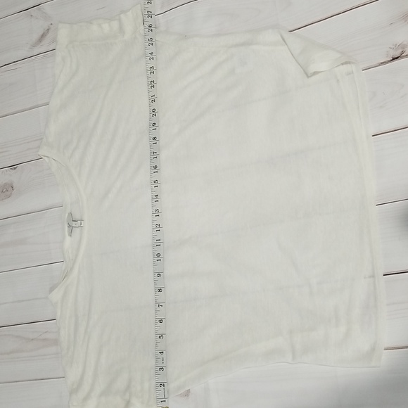 Joie Basic Linen T Shirt Size Small Ivory White Loose fit - Picture 10 of 10